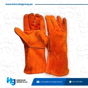 GUANTE CUERO SOLDADOR NARANJO STEELPRO