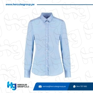 CAMISA OXFORD MUJER M/LARGA CELESTE