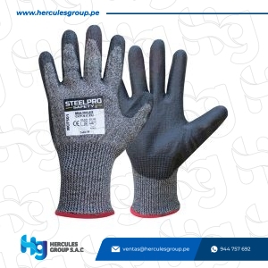 GUANTE MULTIFLEX MCF501 CUT-5 NIVEL F PU GRIS/NEGRO
